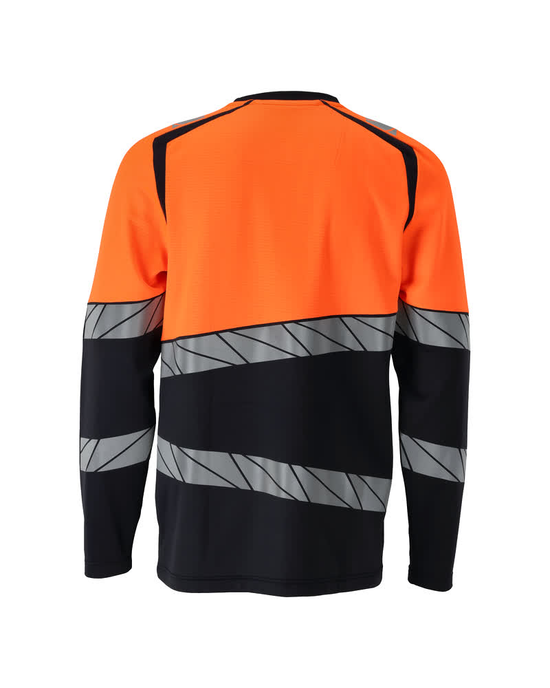 T-Paita, pitkähihainen - 25081-771 - tumma laivastonsininen/hi-vis oranssi