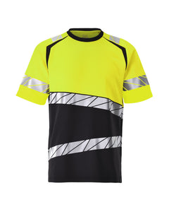 T-Paita - 25082-771 - musta/hi-vis keltainen