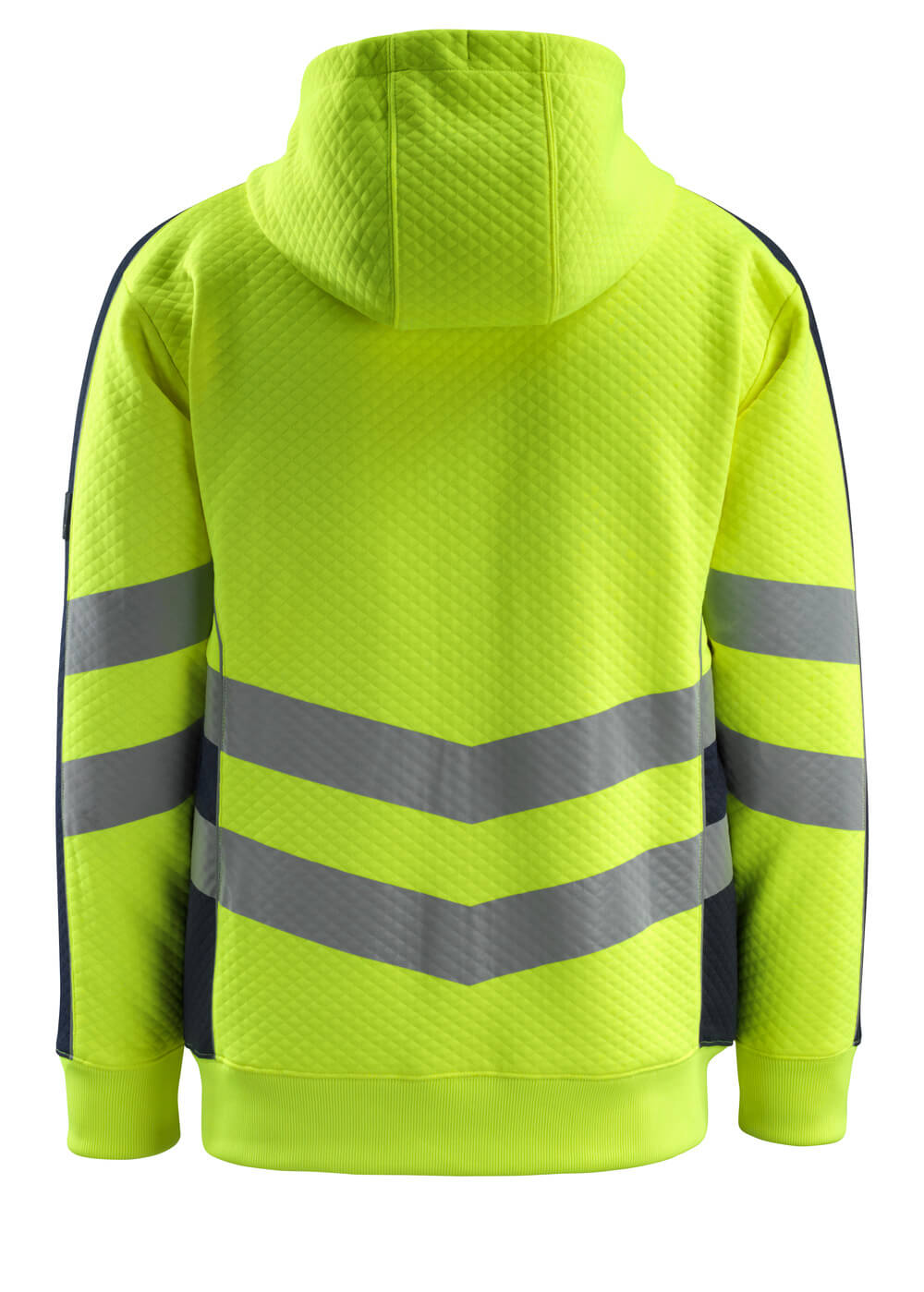 Huppari vetoketjulla - 50138-932 - hi-vis keltainen/tumma laivastonsininen