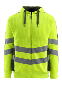 Huppari vetoketjulla - 50138-932 - hi-vis keltainen/musta