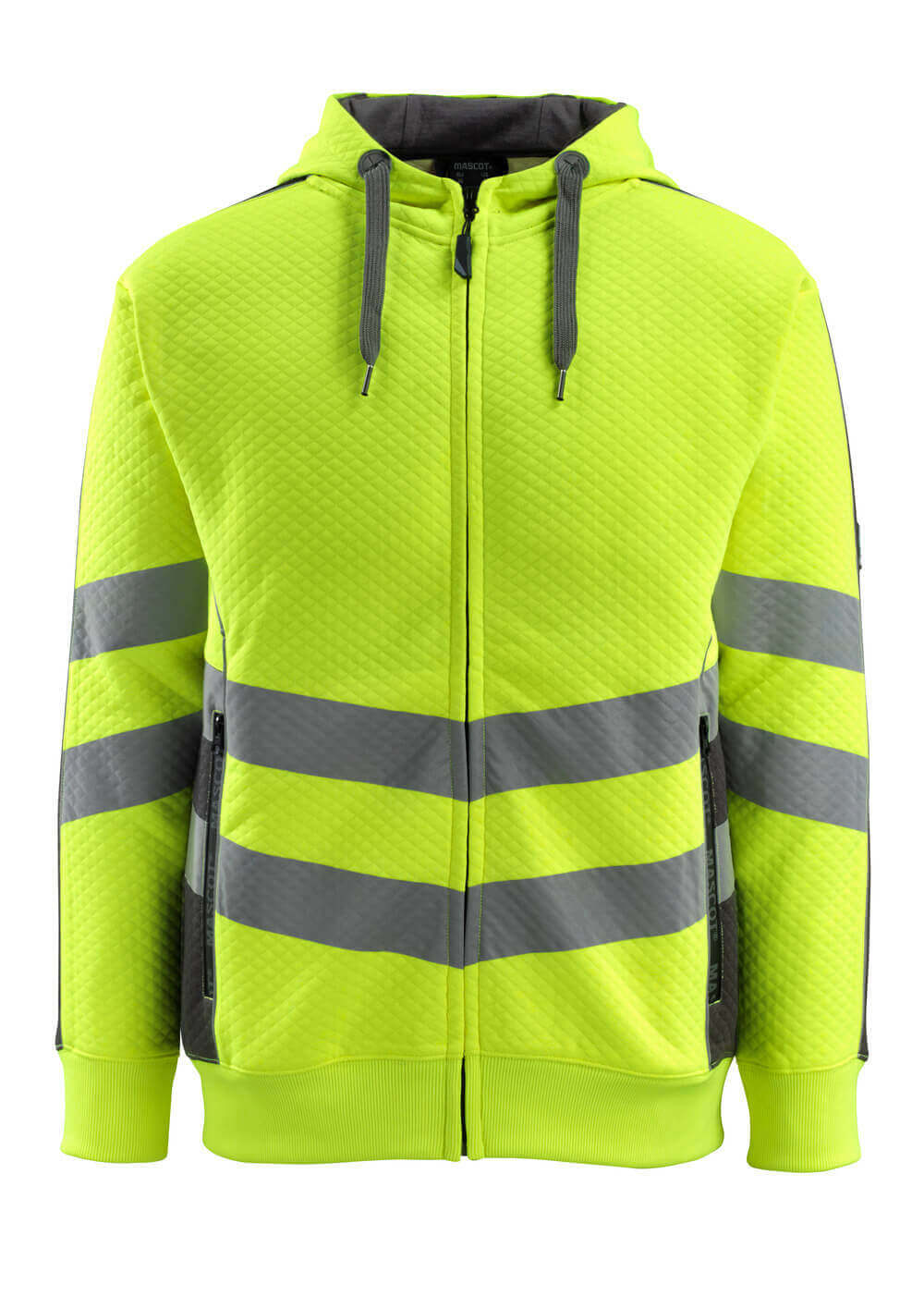Huppari vetoketjulla - 50138-932 - hi-vis keltainen/tumma antrasiitti