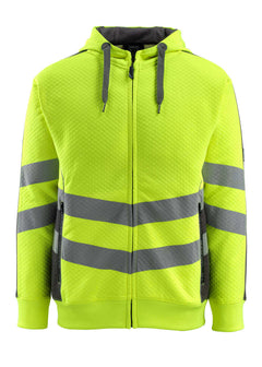 Huppari vetoketjulla - 50138-932 - hi-vis keltainen/tumma antrasiitti