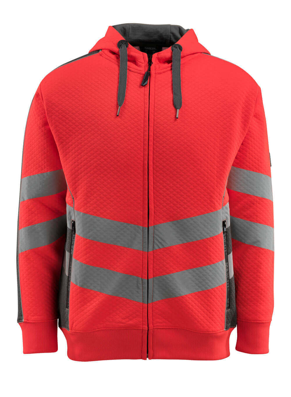 Huppari vetoketjulla - 50138-932 - hi-vis punainen/tumma antrasiitti