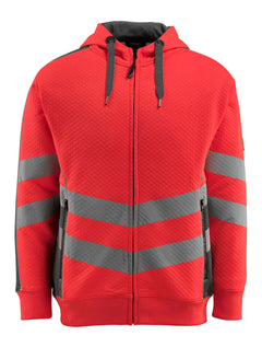 Huppari vetoketjulla - 50138-932 - hi-vis punainen/tumma antrasiitti