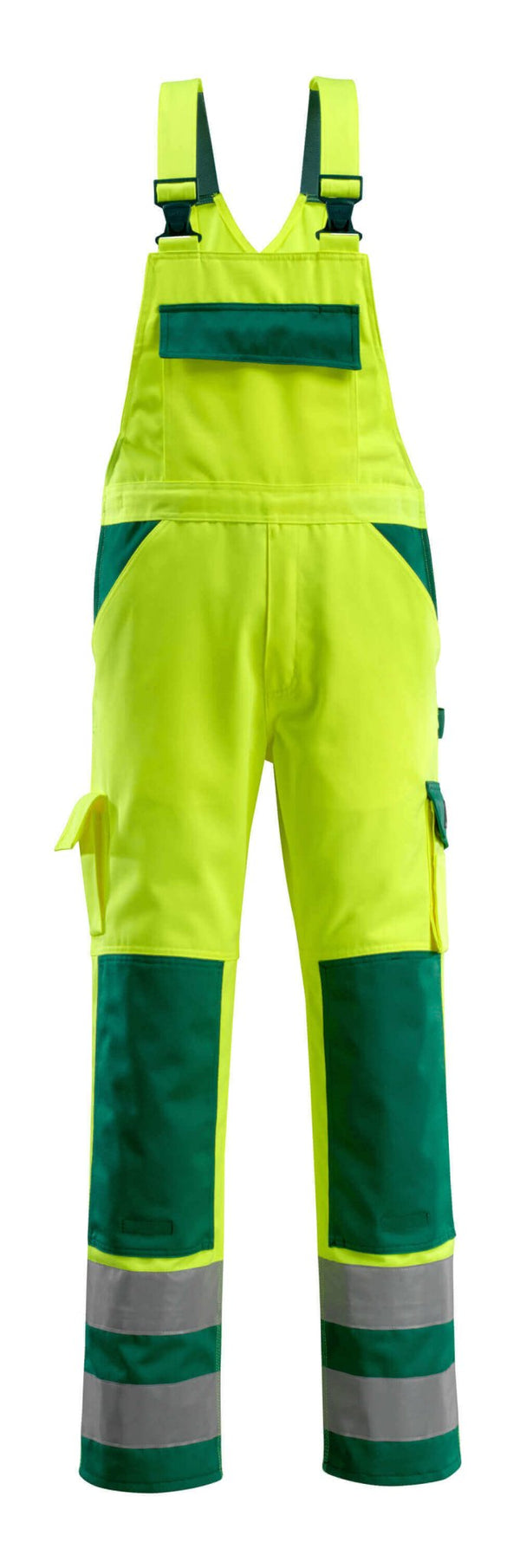 Avohaalari polvitaskuilla - 07169-470 - hi-vis keltainen/vihreä - Safewear